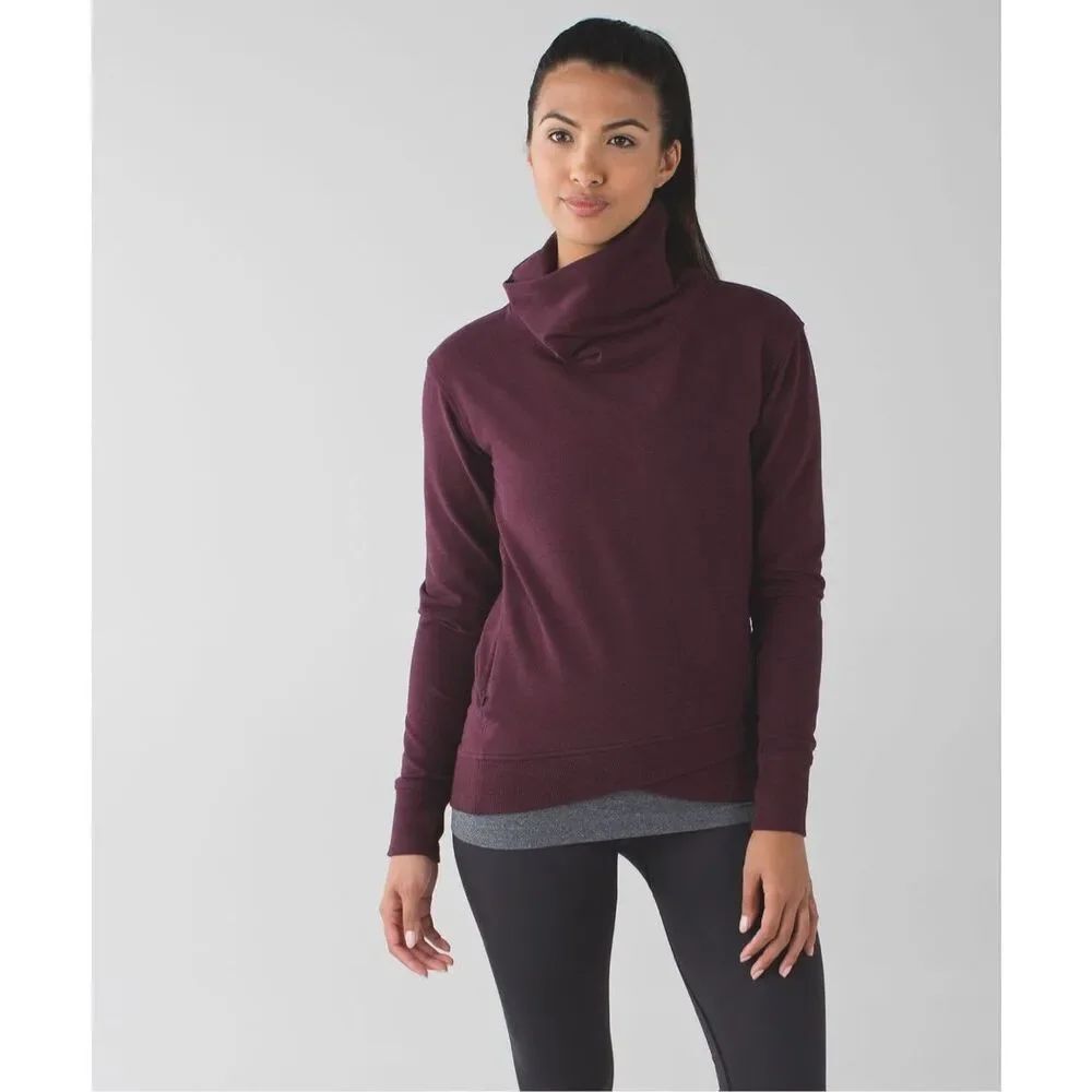 ✨Lululemon On The Double Heathered Bordeaux Drama Sz 12 Pullover✨